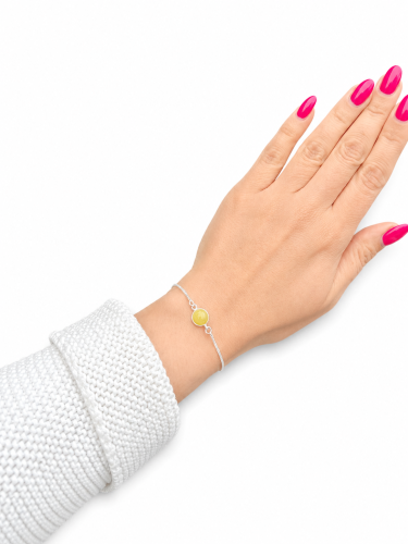 Elegantes Silberarmband mit baltischem Bernstein