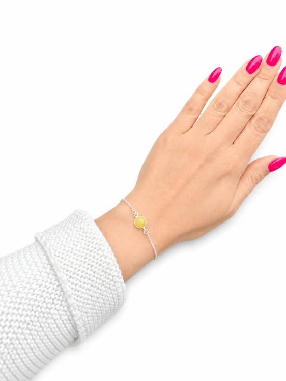Elegantes Silberarmband mit baltischem Bernstein