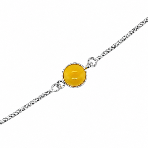 Silberarmband Auge Detailansicht Bernstein