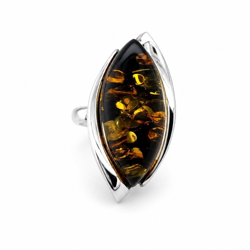 Handgefertigter Silberschmuck Bernsteinring
