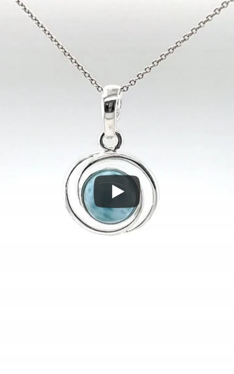 Eleganter Silberanhänger Larimar