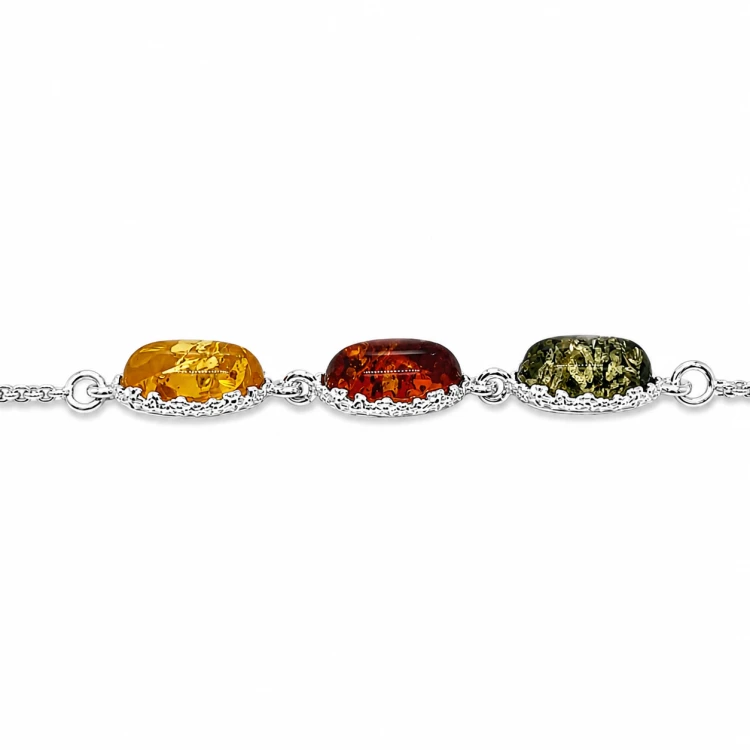 silberarmband mit bernstein handgefertigtes unikat