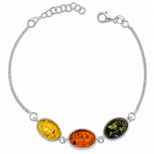 silberarmband mit bernstein geschenkverpackung