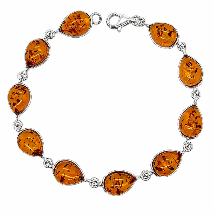 Hochwertiges Silberarmband mit Bernstein