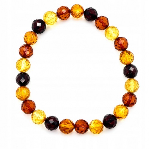 Bernsteinarmband in den Tönen Cognac Zitrone und Kirsche
