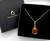 Vergoldeter Silberanhänger mit Bernstein oval Vorderansicht
