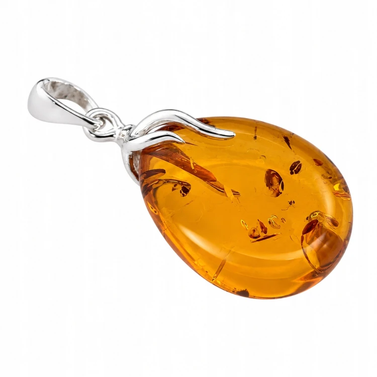 Minimalistischer Bernsteinschmuck Silber