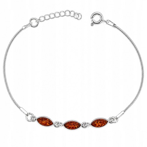 Elegantes Armband aus 925er Silber mit Bernstein