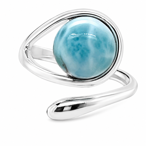 verstellbarer ring mit larimar stein