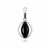 Anhänger mit natürlichem schwarzem Onyx aus Silber