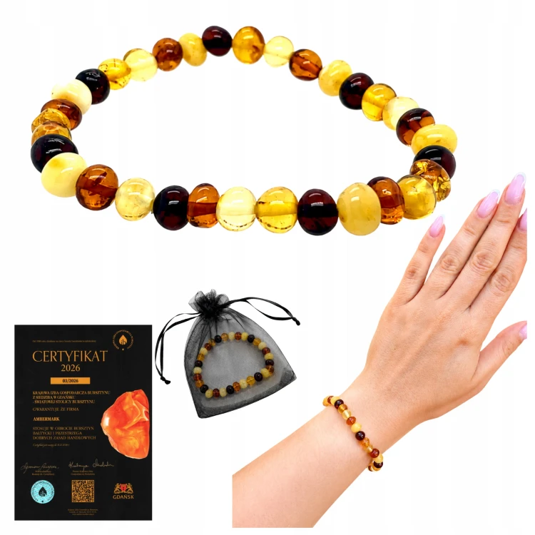 Bernsteinarmband auf elastischem Band