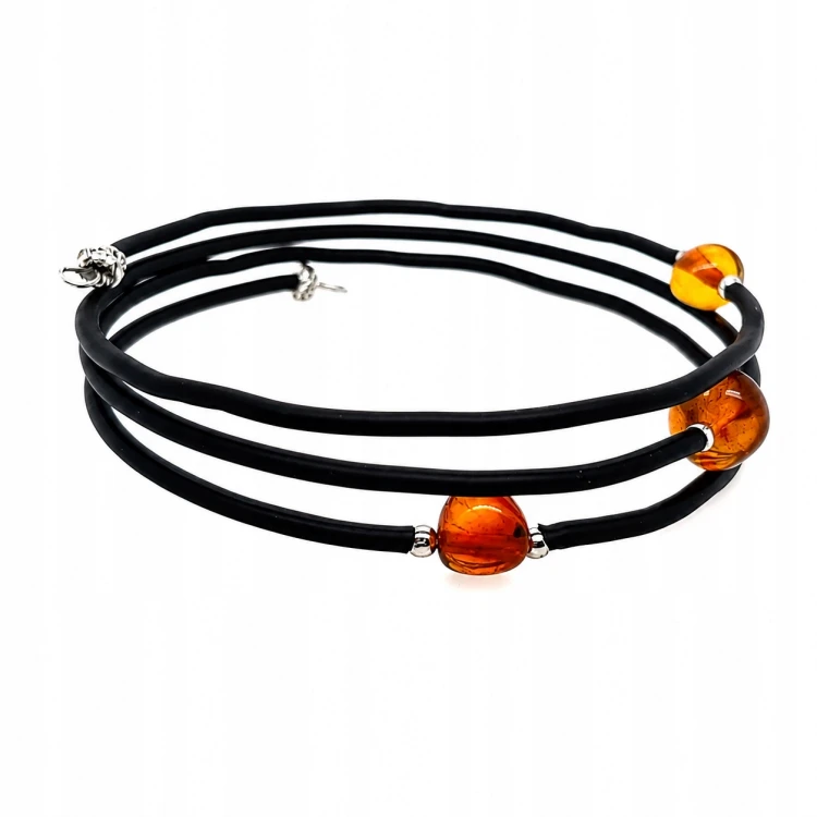Bernstein Schmuck mit Zirkonia Details