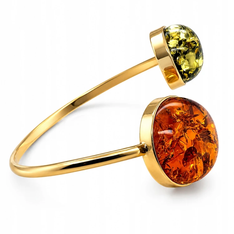 Detailansicht Bernstein Silberarmband