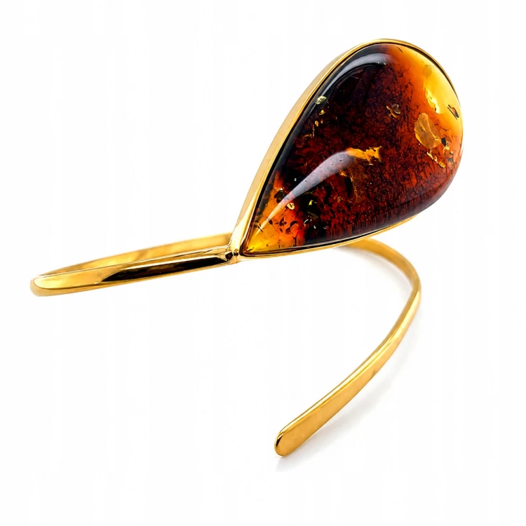 elegantes armschmuck gold mit bernstein