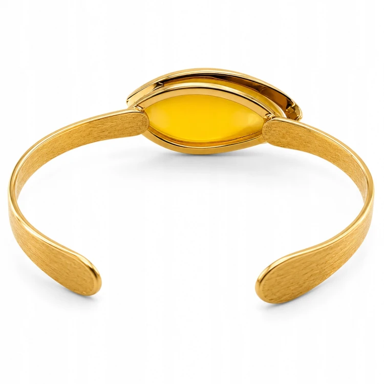 Vergoldetes Silberarmband mit Naturbernstein