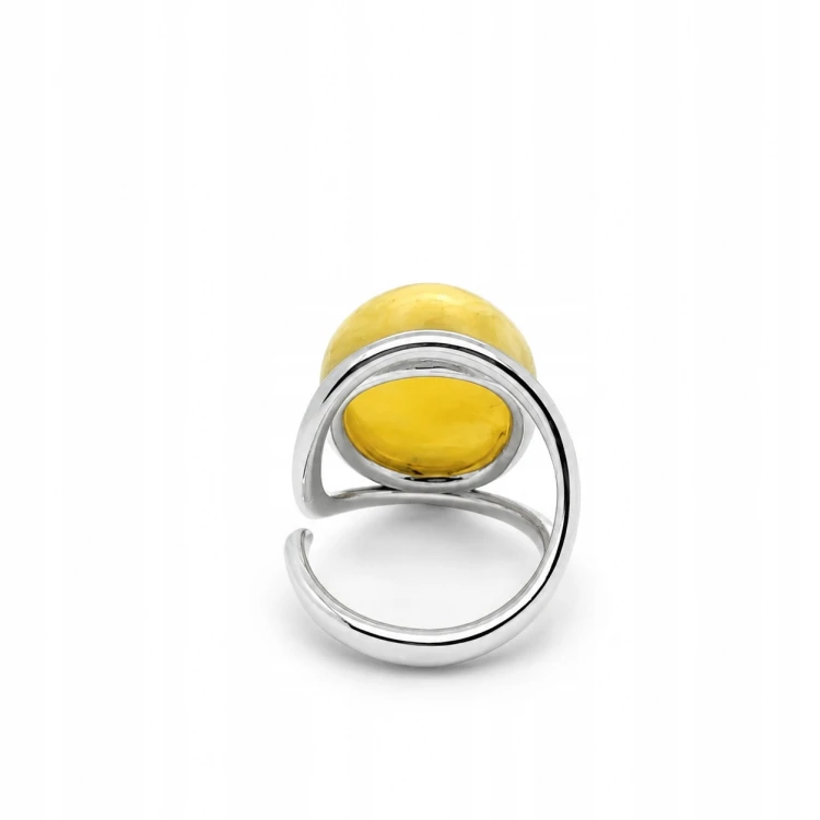 eleganter damenring mit bernstein silber 925