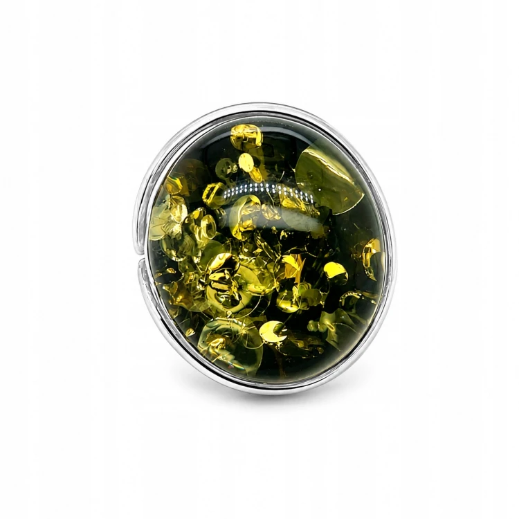 Handgefertigter Silberschmuck Bernsteinring