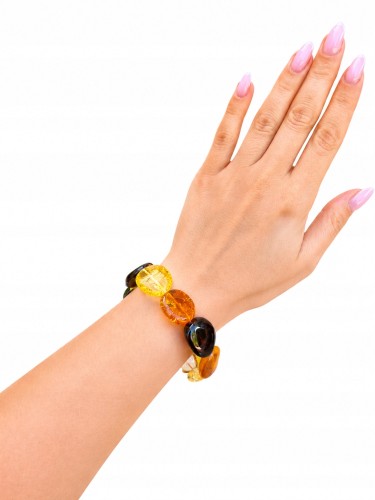 Bernsteinarmband in den Farben Cognac Honig und Kirsche