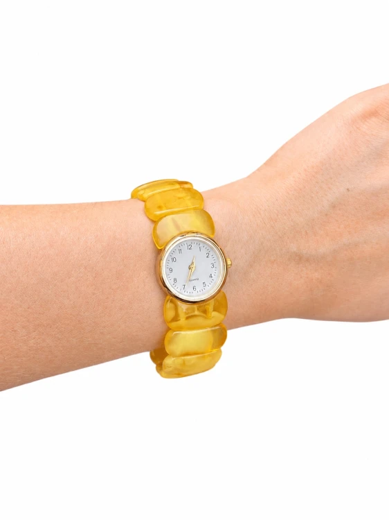 Elegante Uhr mit Naturbernstein Armband