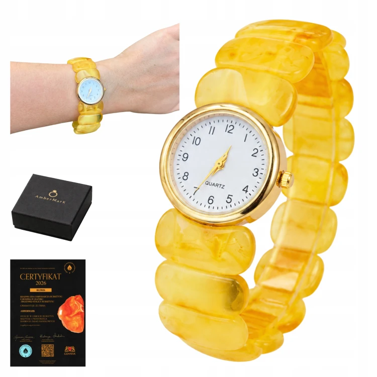 Damen Uhr aus echtem Bernstein