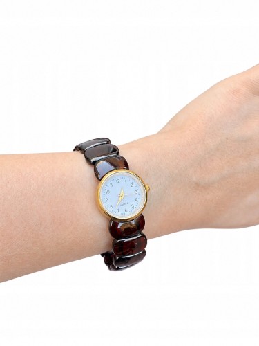 Damen Armbanduhr mit Bernsteinarmband