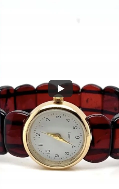 Bernstein Armbanduhr in Goldoptik