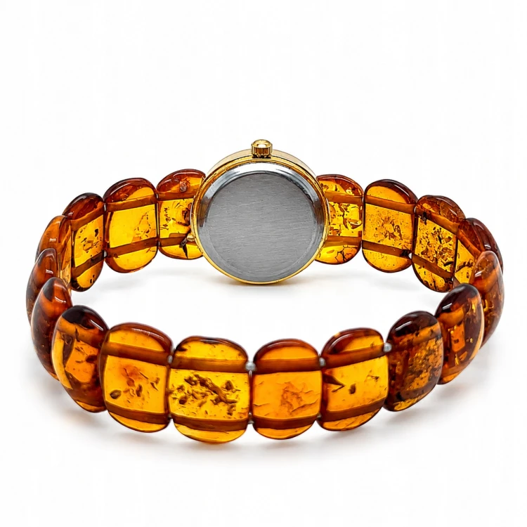Elegante Armbanduhr aus Bernstein