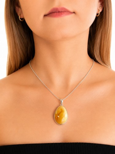 Eleganter Silberschmuck mit Bernstein handgefertigt