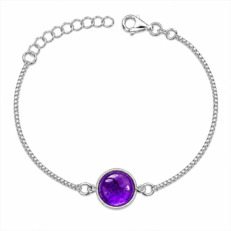 Elegantes Damenarmband mit Amethyst violett