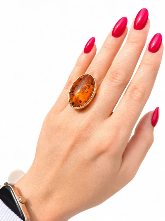 silberring 925 vergoldet bernstein schmuck
