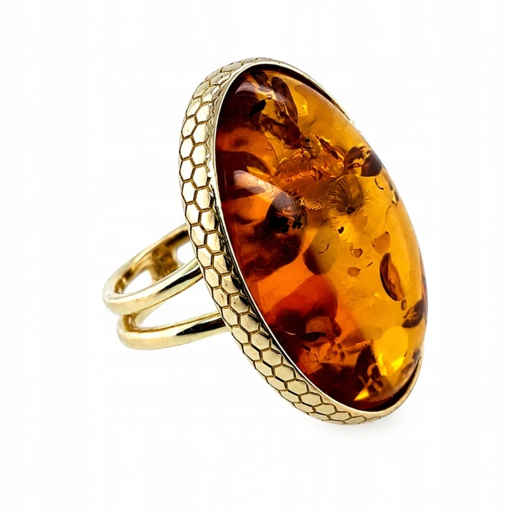 baltischer bernstein ring cognacfarben