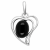 Zeitloses Silberherz mit Onyx Edelstein