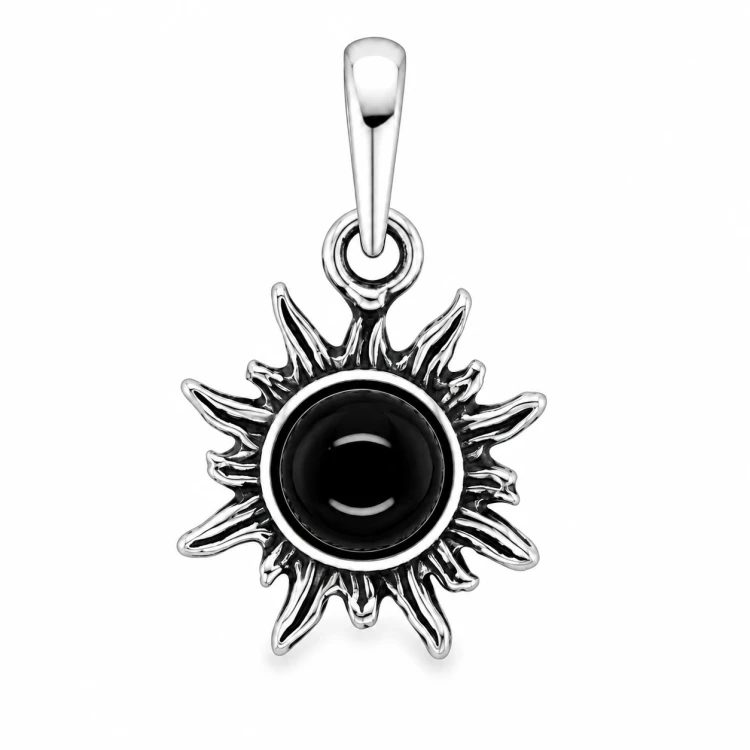 Moderner Anhänger mit natürlichem Onyx