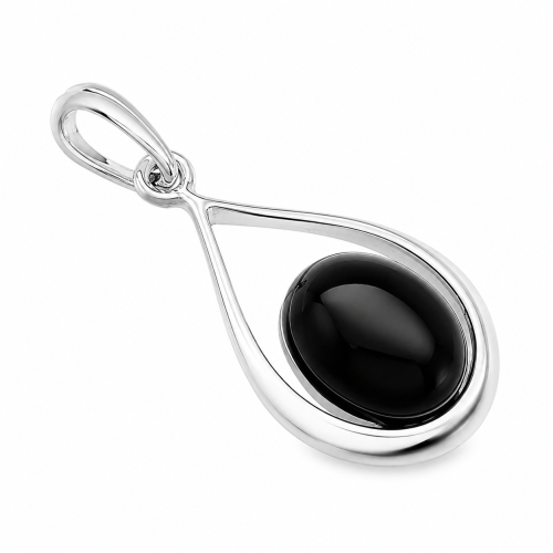 Hochwertiger Naturonyx in Silber