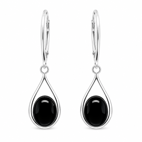 detailansicht onyx silberohrring