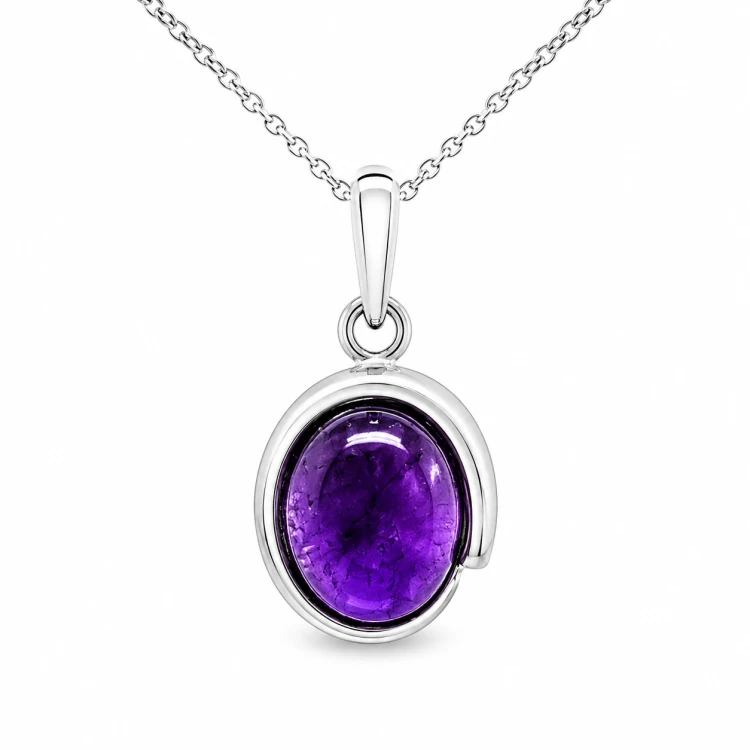 Amethyst Kettenanhänger echtes Silber