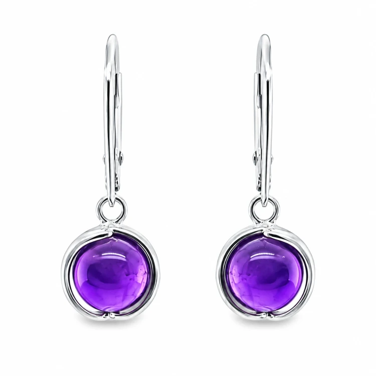 Natürlicher Amethyst in Silberfassung