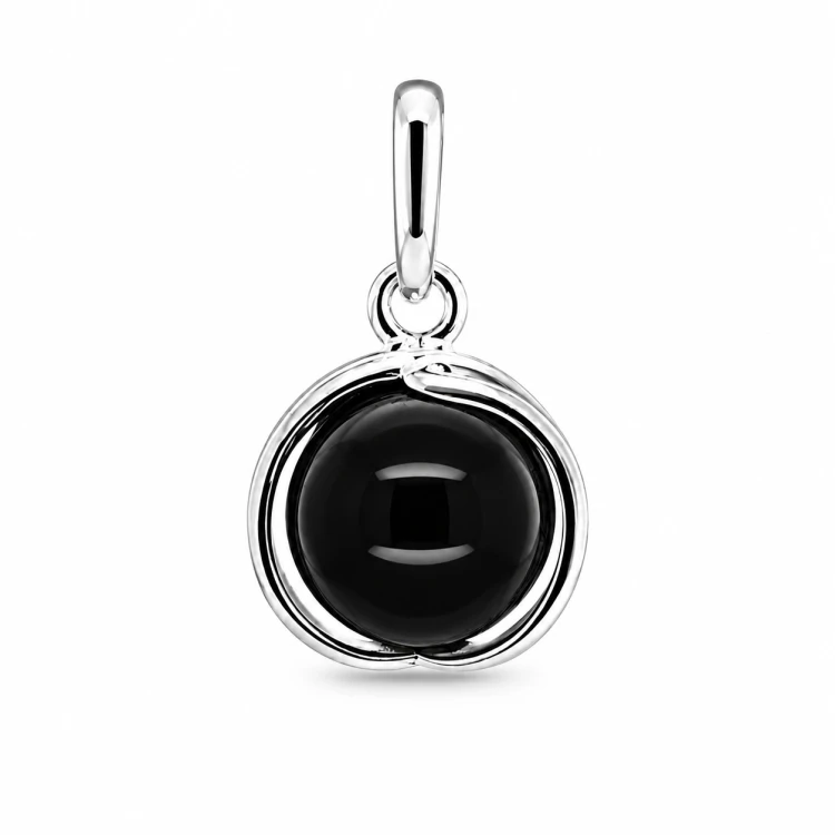 Onyx Anhänger Silber Rückseite