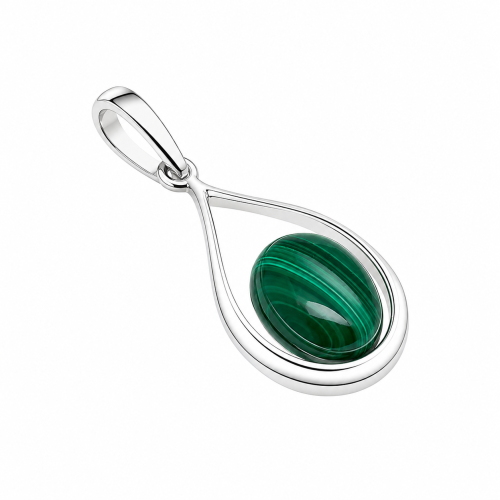 Elegante Halskette mit Malachit Anhänger