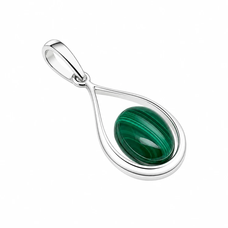 Elegante Halskette mit Malachit Anhänger