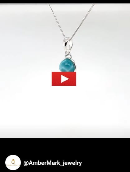 Eleganter Larimar Silberanhänger