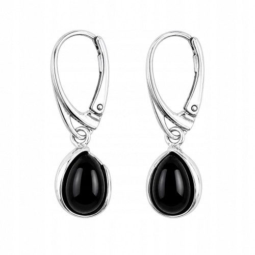 Silberohrringe mit schwarzem Onyx
