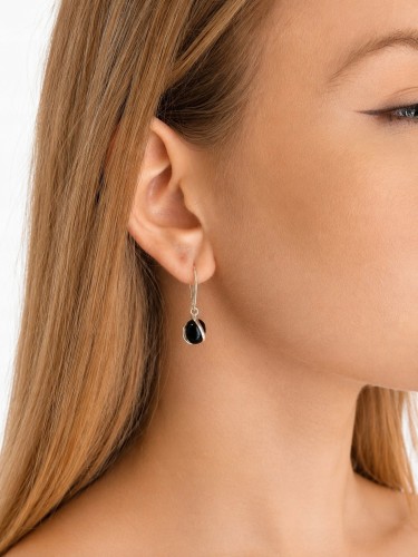 Elegante Onyx Silberohrringe