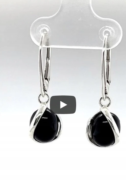 Handgefertigte Onyx Ohrringe aus Silber