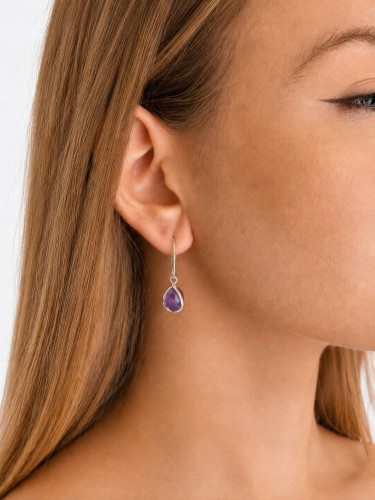 Silberohrringe 925 mit Amethyst handgefertigt