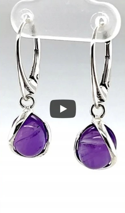 Silberne Ohrhänger mit echtem Amethyst