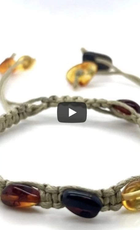 Verstellbares Armband mit Bernsteinperlen