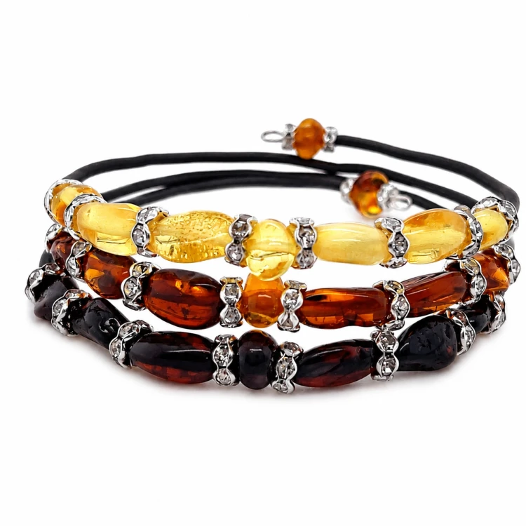 Bernsteinarmband mit Zirkonia Ansicht