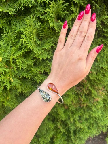 silberschmuck handgefertigt bernstein armband