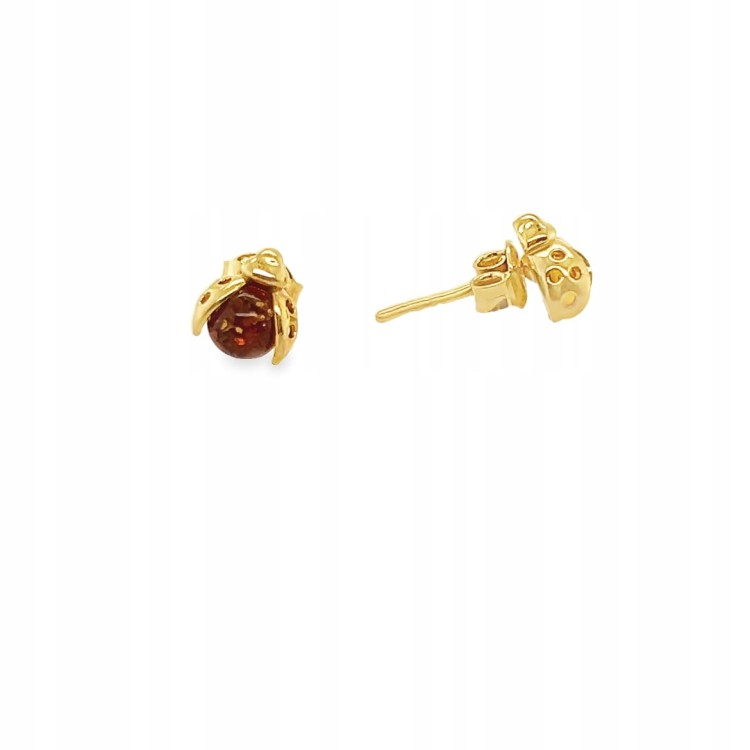 Bernstein-Ohrringe Marienkäfer Schmuck